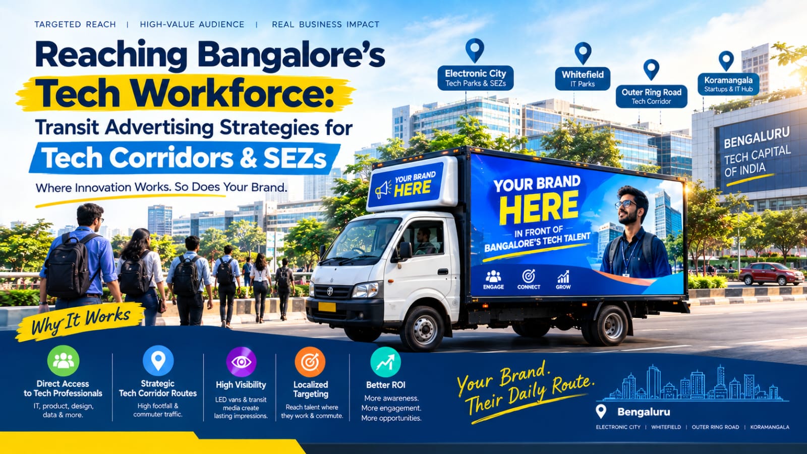 Tech Corridor Mobile Van Advertising Bangalore | IT Park OOH